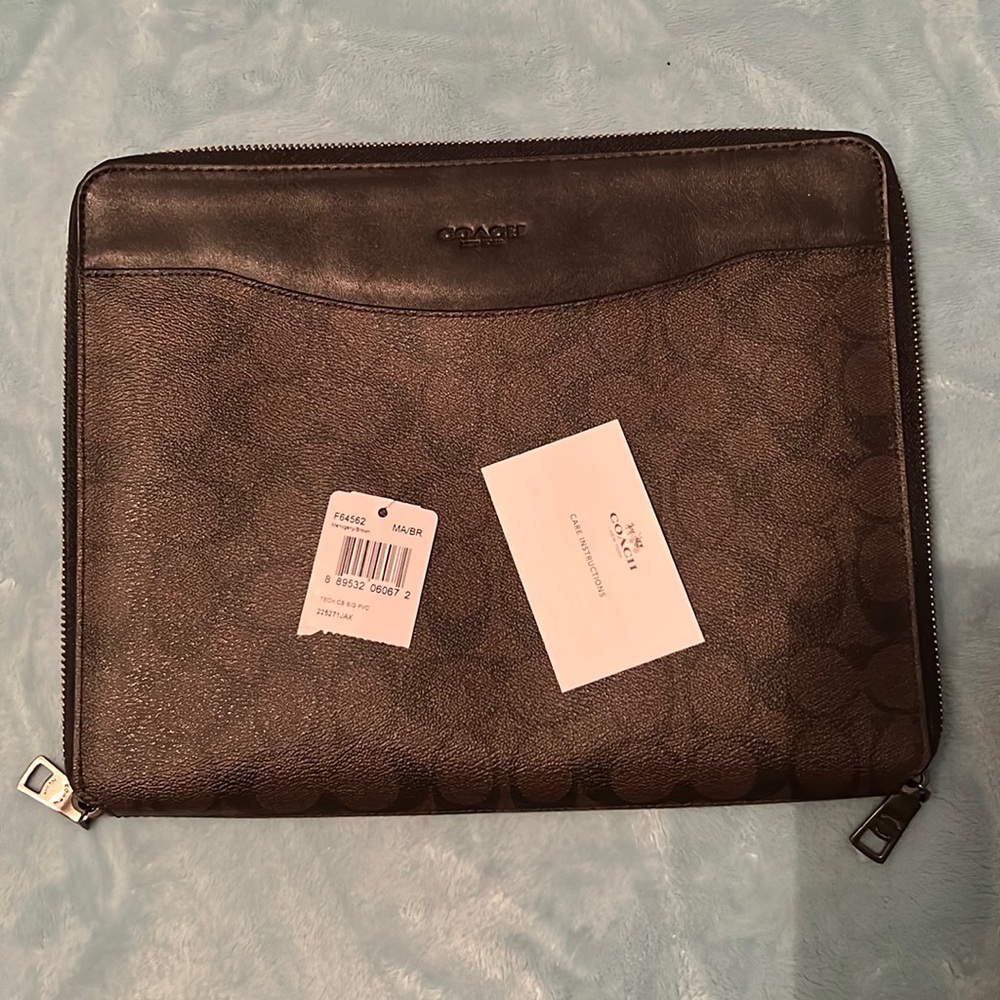 Coach leather pad folio